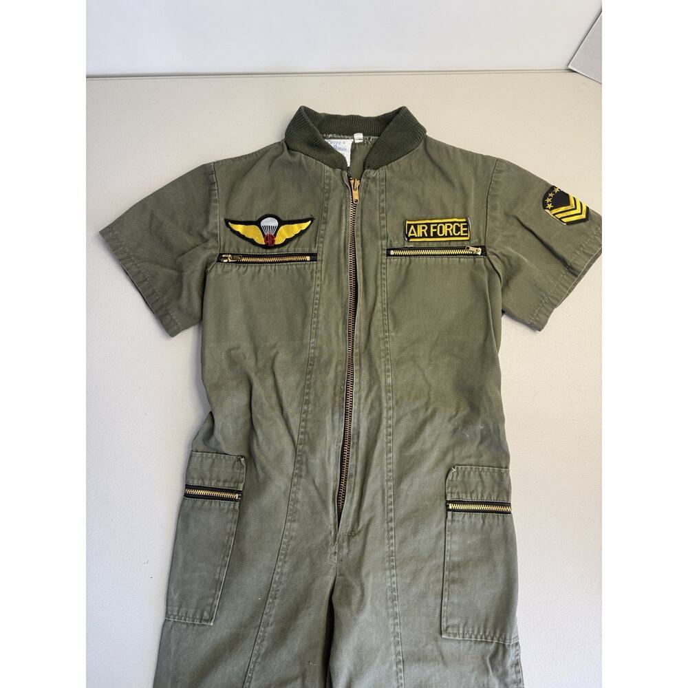 Vintage Pierre Bonée Kids Air Force Flight Suits, Green and Blue Lot of 2 - Picture 6 of 16
